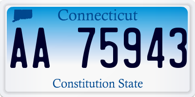 CT license plate AA75943