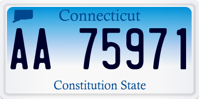 CT license plate AA75971