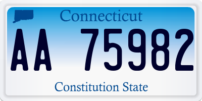 CT license plate AA75982