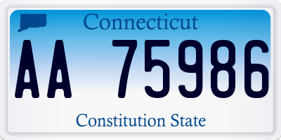 CT license plate AA75986