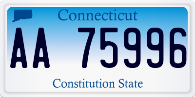 CT license plate AA75996