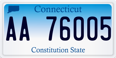 CT license plate AA76005