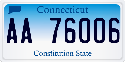 CT license plate AA76006