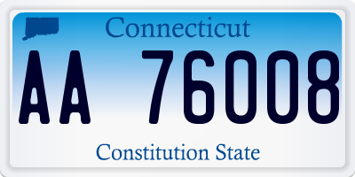 CT license plate AA76008