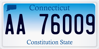 CT license plate AA76009