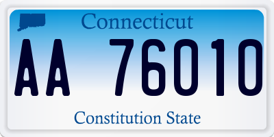 CT license plate AA76010