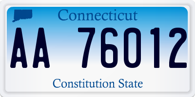 CT license plate AA76012