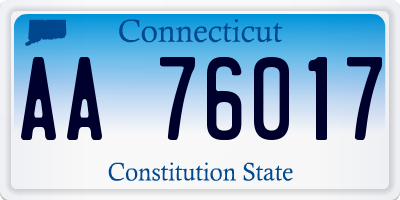 CT license plate AA76017