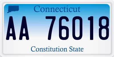 CT license plate AA76018