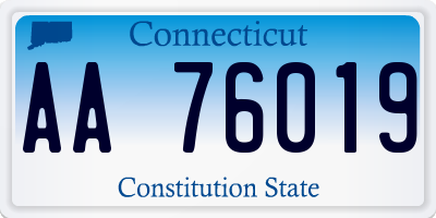 CT license plate AA76019