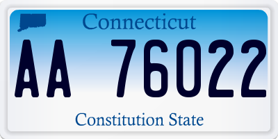 CT license plate AA76022