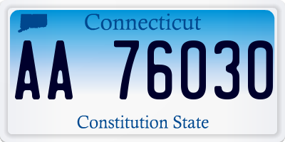 CT license plate AA76030