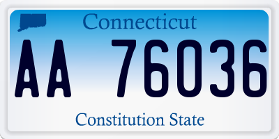 CT license plate AA76036