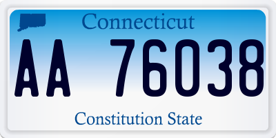 CT license plate AA76038