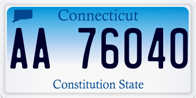 CT license plate AA76040