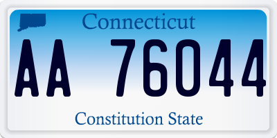 CT license plate AA76044