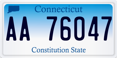 CT license plate AA76047