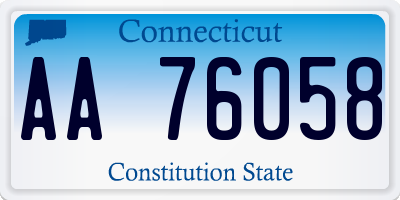 CT license plate AA76058