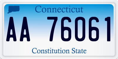 CT license plate AA76061