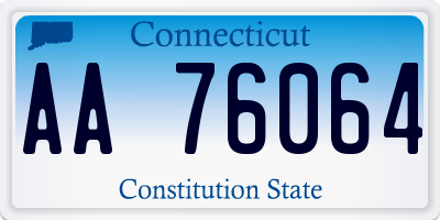 CT license plate AA76064