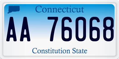 CT license plate AA76068