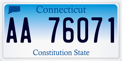 CT license plate AA76071