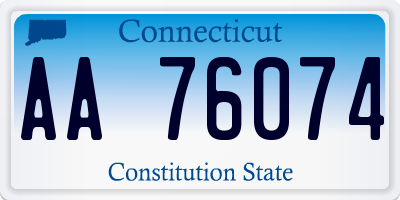 CT license plate AA76074