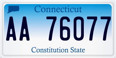 CT license plate AA76077