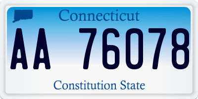 CT license plate AA76078