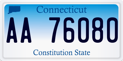 CT license plate AA76080