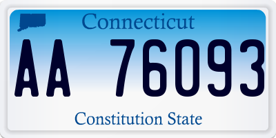 CT license plate AA76093