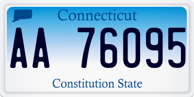 CT license plate AA76095