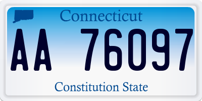 CT license plate AA76097