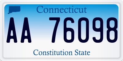 CT license plate AA76098