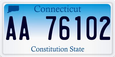 CT license plate AA76102