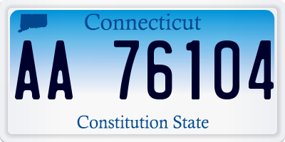 CT license plate AA76104