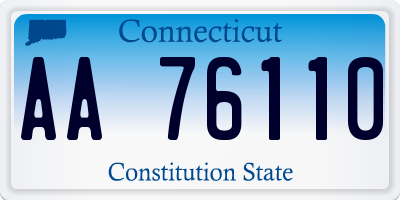 CT license plate AA76110