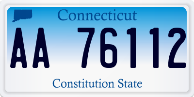 CT license plate AA76112