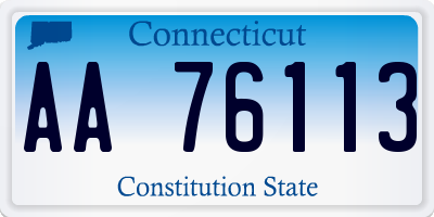 CT license plate AA76113