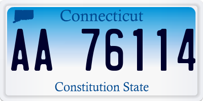 CT license plate AA76114