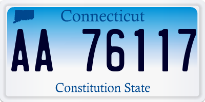 CT license plate AA76117