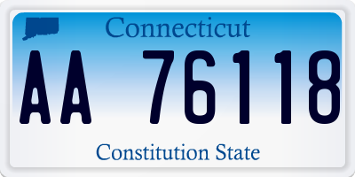 CT license plate AA76118