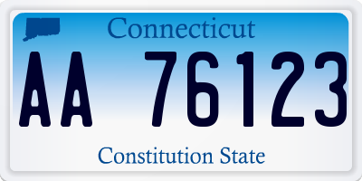 CT license plate AA76123