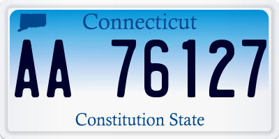 CT license plate AA76127