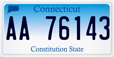 CT license plate AA76143