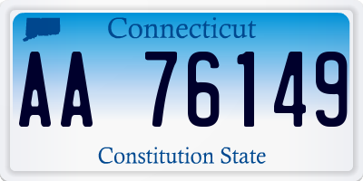 CT license plate AA76149