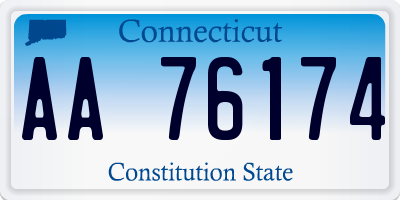 CT license plate AA76174