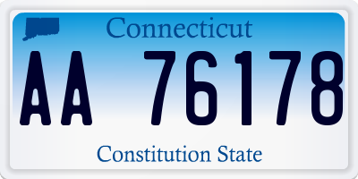 CT license plate AA76178