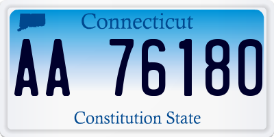 CT license plate AA76180