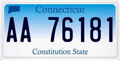 CT license plate AA76181